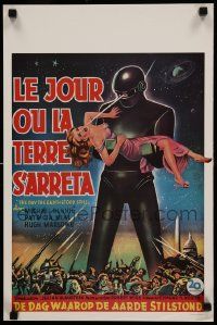 8c757 DAY THE EARTH STOOD STILL REPRO 14x21 Belgian special '90s Gort holding Patricia Neal!