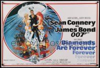 8c730 DIAMONDS ARE FOREVER REPRO 27x40 English special '80s Connery as James Bond 007 by McGinnis!