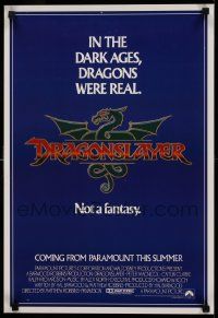 8c407 DRAGONSLAYER 16x24 special '81 in the Dark Ages, dragons were real, not a fantasy!