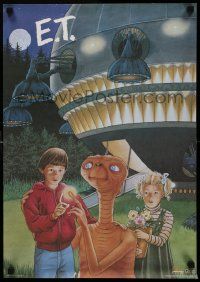 8c408 E.T. THE EXTRA TERRESTRIAL 17x24 special R85 Barrymore and Thomas with the alien at night!