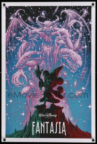 8c415 FANTASIA 24x36 art print '14 Mickey from Sorcerer's Apprentice, Bald Mountain by Soto, 251/390