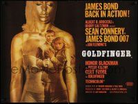 8c737 GOLDFINGER REPRO 27x36 English special '80s Connery as Bond, image from British Quad!