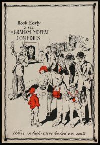 8c026 GRAHAM MOFFAT COMEDIES 21x31 English stage poster '10s cool artwork of theater line!