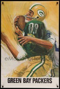 8c423 GREEN BAY PACKERS 24x36 special '60s great art of quarterback getting sacked by David Boss.
