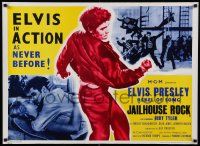 8c740 JAILHOUSE ROCK REPRO 27x37 English special '80s art of rock & roll king Elvis Presley!