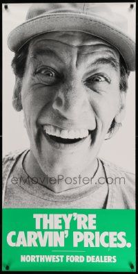 8c512 JIM VARNEY 24x48 advertising poster '80s for Northwest Ford Dealers, wackiest close-up!