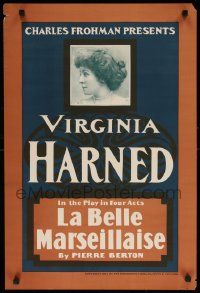 8c017 LA BELLE MARSEILLAISE 20x29 stage poster 1903 Virginia Harned, produced by Charles Frohman!
