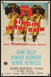 8c478 SINGIN' IN THE RAIN REPRO 27x41 special '80s Gene Kelly, Donald O'Connor, Debbie Reynolds!