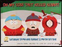8c551 SOUTH PARK English tv poster '90s Matt Stone, Trey Parker, Eric Cartman, Kenny, Stan Marsh!