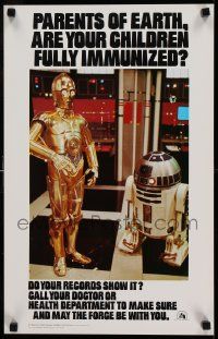 8c486 STAR WARS HEALTH DEPARTMENT POSTER 14x22 special '79 C3P0 & R2D2, do your records show it?