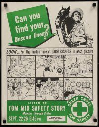 8c490 TOM MIX SAFETY STORY 17x22 special '47 Green Cross For Safety!
