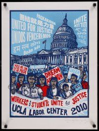 8c267 UCLA LABOR CENTER 2010 signed 18x24 art print '10 by artist Daniel Gonzalez, 111/800!