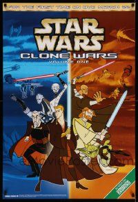8c581 STAR WARS: CLONE WARS volume 1 27x40 video poster '05 Anakin Skywalker, Yoda, & Obi-Wan Kenobi