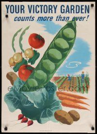 8c120 YOUR VICTORY GARDEN 19x27 WWII war poster '45 Morley art of food that counts more than ever!