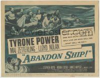8f004 ABANDON SHIP TC '57 Tyrone Power & 25 survivors in a lifeboat which can hold only 12!