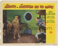 8f375 ABBOTT & COSTELLO GO TO MARS LC #8 '53 wacky astronauts Bud & Lou with gun in outer space!