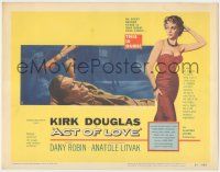 8f010 ACT OF LOVE TC '53 Kirk Douglas is wanted for desertion, Dany Robin for questioning!