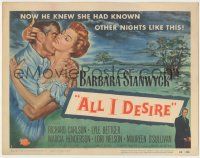 8f023 ALL I DESIRE TC '53 art of sexy Barbara Stanwyck & Richard Carlson, directed by Douglas Sirk