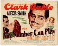 8f031 ANY NUMBER CAN PLAY TC '49 sexy Alexis Smith is Clark Gable's new number, Audrey Totter!
