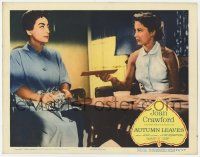 8f406 AUTUMN LEAVES LC '56 close up of Joan Crawford glaring at pretty Vera Miles!