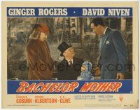 8f410 BACHELOR MOTHER LC #7 R52 Charles Coburn with baby between David Niven & Ginger Rogers!