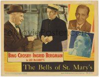 8f442 BELLS OF ST. MARY'S LC '46 close up of priest Bing Crosby talking to Henry Travers on pier!