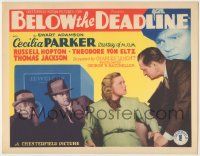 8f049 BELOW THE DEADLINE TC '36 Cecilia Parker in a dynamic drama of lurking shadows on Broadway!