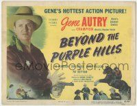 8f057 BEYOND THE PURPLE HILLS TC '50 great image of sheriff Gene Autry & Champion the Wonder Horse!