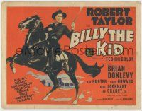 8f063 BILLY THE KID TC '41 art of Robert Taylor as most notorious outlaw in the West on horseback!