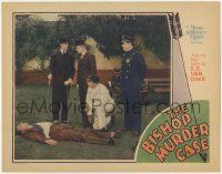 8f458 BISHOP MURDER CASE LC '30 suave Basil Rathbone as Philo Vance standing by murder victim!