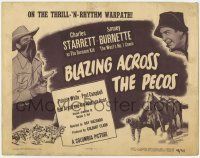 8f067 BLAZING ACROSS THE PECOS TC '48 Charles Starrett as The Durango Kid with Smiley Burnette!