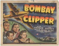8f079 BOMBAY CLIPPER TC '42 Turhan Bey, Maria Montez, cool art of cargo plane flying in storm!