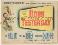8f081 BORN YESTERDAY TC '51 Judy Holliday, William Holden & Broderick Crawford!