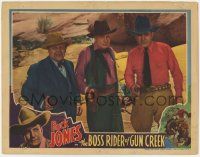8f475 BOSS RIDER OF GUN CREEK LC '36 great line up portrait of Buck Jones & two men pointing guns!