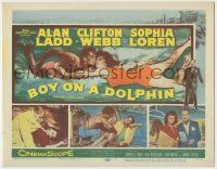 8f084 BOY ON A DOLPHIN TC '57 great art & photos of divers Alan Ladd & sexiest Sophia Loren!