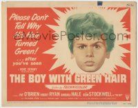 8f085 BOY WITH GREEN HAIR TC '48 huge headshot of Dean Stockwell, a kid who wants to end war!