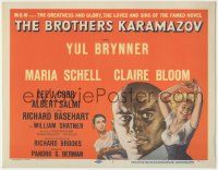 8f095 BROTHERS KARAMAZOV TC '58 huge headshot of Yul Brynner, sexy Maria Schell & Claire Bloom!