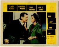 8f490 BUT NOT FOR ME LC #1 '59 great close up of Clark Gable with Lilli Palmer wearing fur hat!