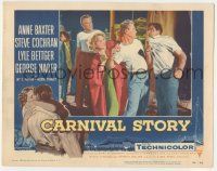 8f494 CARNIVAL STORY LC #4 '54 Jay C. Flippen watches Anne Baxter try to break up fight!