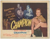 8f108 CHAMPION TC '49 boxer Kirk Douglas with sexy Marilyn Maxwell, boxing classic!