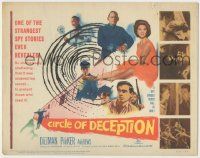 8f116 CIRCLE OF DECEPTION TC '60 spy Bradford Dillman should never fall in love with Suzy Parker!