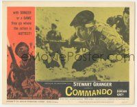 8f518 COMMANDO LC #3 '64 great close up of soldier Stewart Granger crawling with his gun!