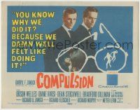 8f130 COMPULSION TC '59 crazy Dean Stockwell & Bradford Dillman try to commit the perfect murder!