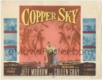 8f132 COPPER SKY TC '57 Jeff Morrow trapped under a flaming sky of hate, art of Apache Indians!