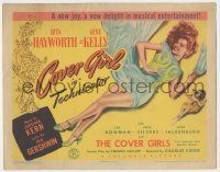 8f136 COVER GIRL TC '44 sexy full-length Rita Hayworth laying down with flowing red hair!