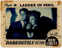 8f540 DAREDEVILS OF THE RED CIRCLE chapter 9 LC '39 c/u of scared Charles Quigley & Carole Landis!