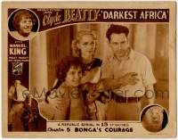 8f547 DARKEST AFRICA chapter 5 LC '36 c/u of Clyde Beatty & Elaine Shepard by young Manuel King!