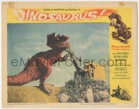 8f563 DINOSAURUS LC #8 '60 crazy image of tyrannosaurus fighting with excavating machine!