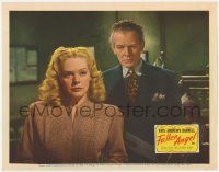 8f579 FALLEN ANGEL LC '45 close up of Charles Bickford staring at pretty Alice Faye!