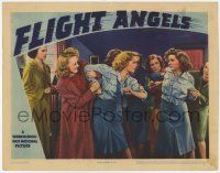 8f587 FLIGHT ANGELS LC '40 Stevenson breaks up cat fight between Jane Wyman & Virginia Bruce!
